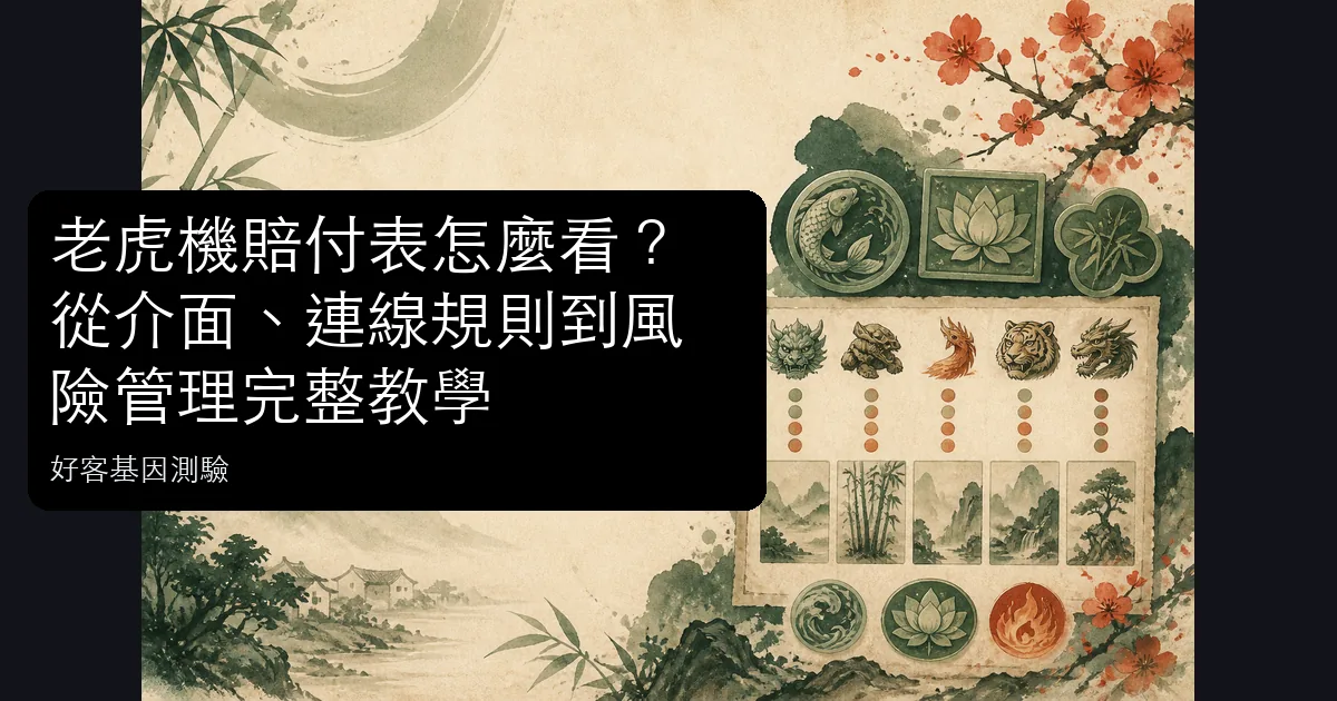 老虎機賠付表閱讀流程與連線規則資訊圖